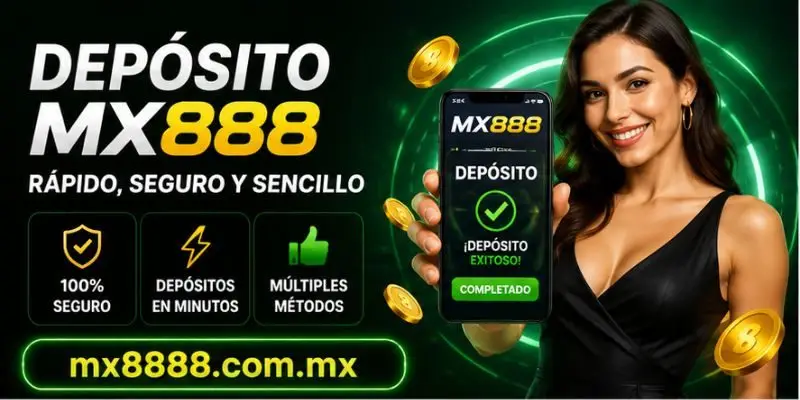 Depósito MX888 con navegación sencilla y acceso a métodos disponibles